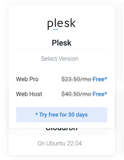 vultr 에서 plesk web admin SE 가 사라진 모습